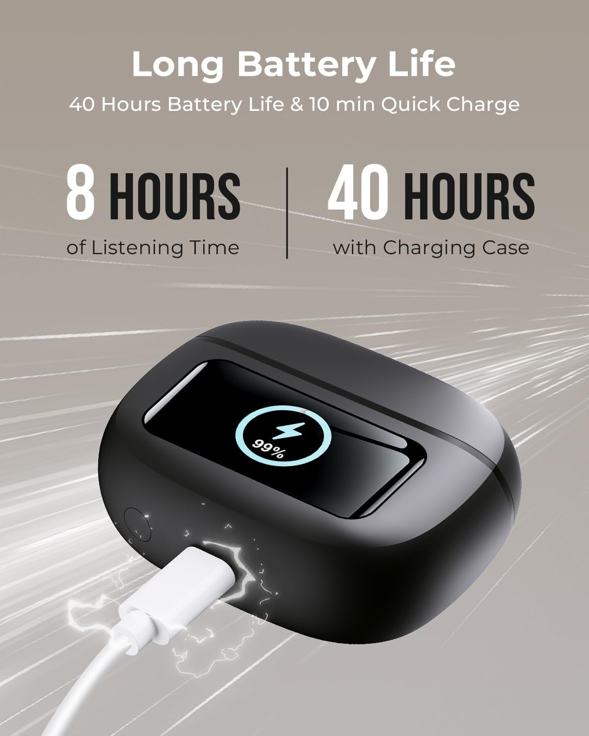 Wireless Earbuds with Smart Touchscreen Case, Bluetooth 6.0 Ear Buds with AI Noise Cancelling Calls, 40H Playtime Stereo Headphones, IPX7 Waterproof Earbuds..