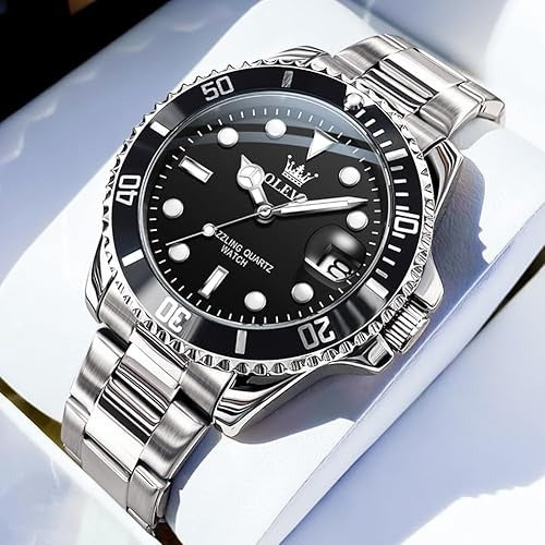 ZYLOR Luxury Watches for Men Big Face Stainless Steel Business Dress Analog Quartz Watch with Day Waterproof Luminous Mens Wrist Watch