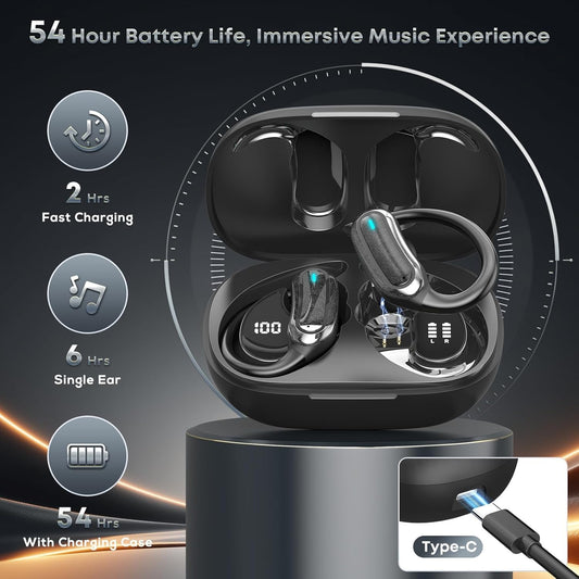 Wireless Earbuds Bluetooth 5.4 Headphones, 54H Playtime Stereo Earphones with Noise Cancelling Mic, IPX7 Waterproof, Fast Charging and Comfort Fit Ear Buds...