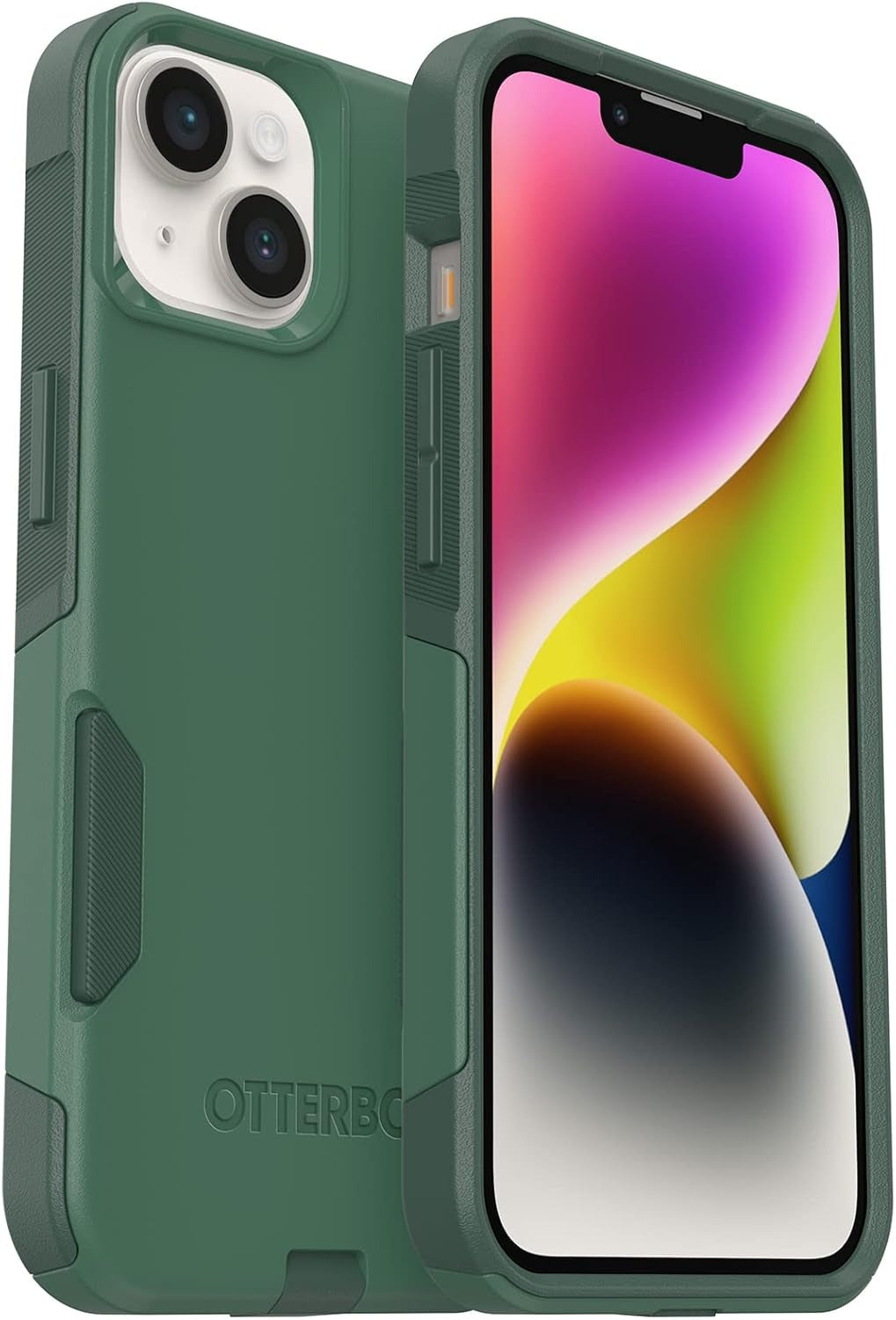 iPhone 14 & iPhone 13 Commuter Series Case - TREES COMPANY (Green), slim & tough, pocket-friendly, with port protection