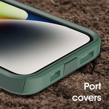 iPhone 14 & iPhone 13 Commuter Series Case - TREES COMPANY (Green), slim & tough, pocket-friendly, with port protection