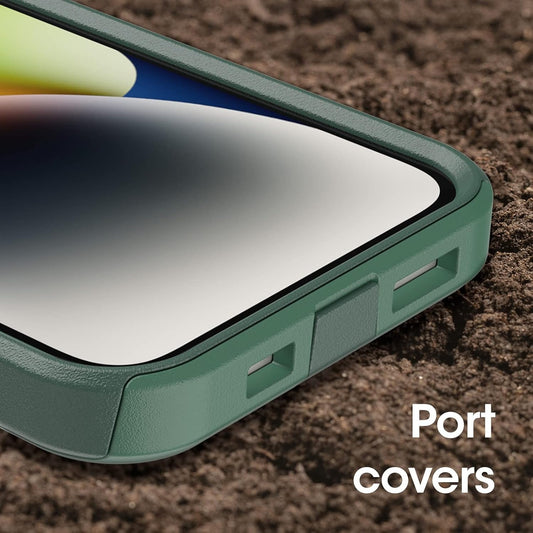 iPhone 14 & iPhone 13 Commuter Series Case - TREES COMPANY (Green), slim & tough, pocket-friendly, with port protection