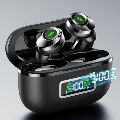 Wireless Earbuds Bluetooth 5.5, HiFi Bass Stereo, ENC Noise Cancelling Mic, 80H Playtime, LED Display, USB-C Fast Charging, IP7 Waterproof Earbuds