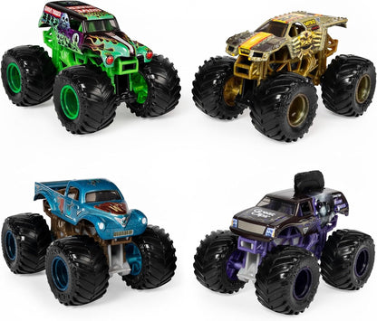 Monster Jam Reveal The Steel 4-Pack Color-Changing Die-Cast Monster Trucks, Official 1:64 Scale Toy Vehicles