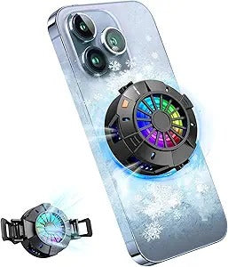 2-in-1 Magnetic & Clip-On Phone Cooler, Semiconductor Cooling Fan for iPhone, Android, iPad & Tablets – Gaming, Streaming & Live Broadcast